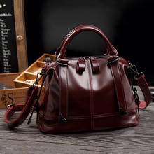 Oil Wax PU Handbag Women Handbag Crossbody Bags Vintage Bag 2024 - buy cheap