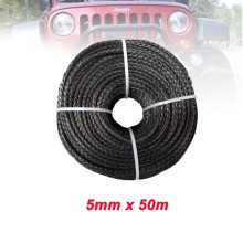 High quality 5mm x 50m synthetic winch lines uhmwpe rope with sheath car accessories free shipping 2024 - buy cheap