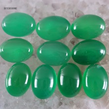 Buyershome anel de pedra natural verde onix, 10 peças 13x18mm sem furo oval cabochon oval para fazer joias diy k1606 2024 - compre barato