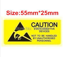 ESD CAUTION Sticker warning labels 55x25mm 100pcs/lot Waterproof PVC Material Adhesive labels Free shipping 2024 - buy cheap