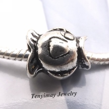 Cute Fish Shape Antique Alloy Beads European Charm Beads For Snake Chain Bracelet LB847 2024 - buy cheap