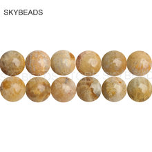 Piedra Natural de crisantemo redonda, 4, 6, 8, 10, 10, 12mm, espaciador, cuentas, materiales para DIY, collar, pulsera, pendientes, fabricación de joyas 2024 - compra barato