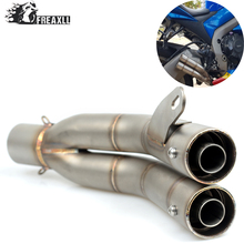 Silenciador Universal para motocicleta, tubo de escape doble de 36-51MM para Suzuki YAMAHA MT 09 t-max 500 YZF R1Kawasaki Z 800 1000 2024 - compra barato