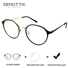 ZENOTTIC-gafas graduadas de aleación para mujer, anteojos de lectura con diseño Retro redondo, para miopía, BT3102 2024 - compra barato
