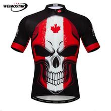 Weimostar Skull Cycling Jersey 2021 Canada Team Pro Mountain Bike Clothing Summer Road MTB Bicycle Jersey Shirt Maillot Ciclismo 2024 - buy cheap