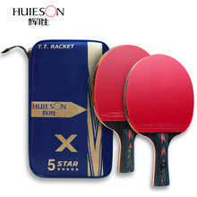 2Pcs/Set Huieson 5 Star Carbon Table Tennis Racket Powerful Ping Pong Paddle Bat with Good Control for Teenagers Training 2024 - buy cheap