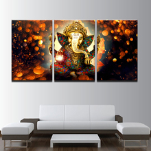 Modular Picture Unframed 3 Panels Elephant Poster Print Canvas Painting Lord Ganesha Wall Art For Living Room Bedroom Decor 2024 - buy cheap
