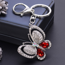 New Lovely Crystal Butterfly Keychains Creative Key Chain Car Keyrings Women Girls Bag Pendant Charm Fashion Jewelry 2024 - buy cheap