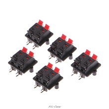 5Pcs Double Row 4 Position Cable Clip Push Type Speaker Terminal Panel Connector 2024 - buy cheap
