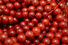 Cuentas redondas de Coral de 6-8mm de Color rojo teñido de alta calidad 16 pulgadas de moda para mujer materiales de fabricación de joyas 5 pzas/lote 2024 - compra barato