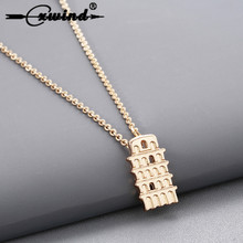 Cxwind West Lake Tower Necklace World Landmark Icons Pendat Necklace Women Fashion Tower Statement Necklaces Jewelry collares 2024 - buy cheap