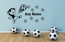 Soccer Football Any Name Vinyl Wall Sticker Personalized Name Art Decal Wall stickers for Kids room baby decals mural D619 2024 - buy cheap