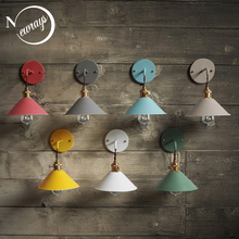 Modern simple iron wall lamp country home deco wall light LED with 7 colors for bedroom living room restaurant cafe shop aisle 2024 - buy cheap