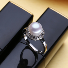 Fenasy anel feminino ajustável, anel de pérola natural, presente para mulheres 925 prata esterlina acessórios de joias 2024 - compre barato
