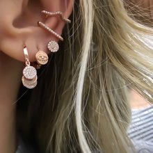 geometric round disco charm Hoop earring 2019 european trendy modern women gorgeous earring 2024 - buy cheap