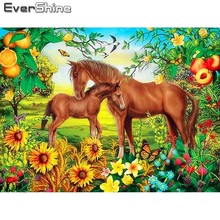 Evershine-pintura de caballo diamante 5D, punto de cruz cuadrada completo, bordado de diamantes de imitación, imágenes de animales, arte de diamantes 2024 - compra barato