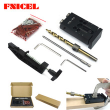 Pocket Hole Jig Kit System Black For Wood Working & Joinery + Step Drill Bit Wood Work Tool Set With Box 2024 - buy cheap