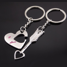Cute Girls Couple Cupid's Arrow Keychain Trinket Love Heart Key and Lock Key Chains Women Bag Jewelry Wedding Valentine Day Gift 2024 - buy cheap