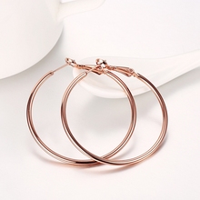 Smooth Large Hoop Earrings Rose Gold Filled Womens Classic Big Circle Earrings Diameter 40mm*40mm 2024 - buy cheap