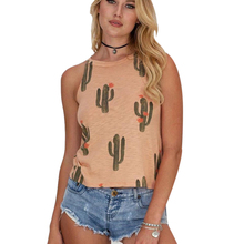 Womens Cactus Printed Sleeveless Halter Camis Tank Tops Loose Tee Camisole Female Vest Sexy Summer Clothes 2024 - buy cheap