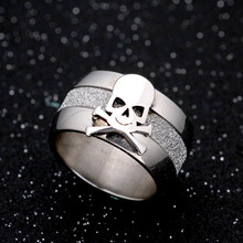 Mangopie anel punk vintage pirata 10mm, anel de esmalte fosco 316l para homens e mulheres em aço inoxidável 2024 - compre barato