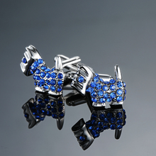 C-MAN Cute Animal Cufflinks Blue Crystal Cufflinks French wedding shirt clothing accessories 2024 - buy cheap