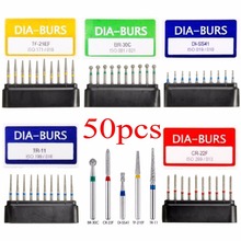 50pcs Diamond Burs Dental Drill Dia-burs Polishing Smoothing Whitening Dental Materials for High Speed Handpiece Medium FG 1.6M 2024 - buy cheap