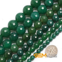 Natural Stone Green Agates Faceted Round Bead For Jewelry Making Strand 15 inch DIY Bracelet Necklace Jewelry Beads 6mm 8mm 10mm 2024 - buy cheap