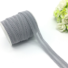 5yards/lot 5/8"(16mm) Gray Bilateral Lace Grid Fold Over Elastic Spandex Lace Band Ties Hair Accessories Lace Trim 2024 - buy cheap