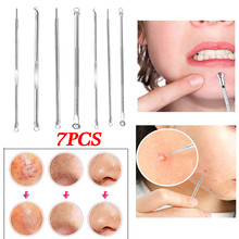 7Pcs Stainless Steel Blemish Blackhead Remover Extractor Tool Comedone Acne Needles Pimple Removal Spoon for Face Clean 2024 - buy cheap