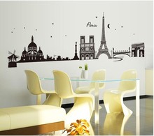 Eiffel Tower background, the living room the bedroom decorates the fifth generation Environmental Protection wall stickers 2024 - buy cheap