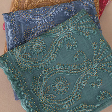 Women Plain Diamond Lace Scarf New Cotton Embroider Scarves Autumn Winter Thick Headband Wrap Muslim Hijab Echarpe Foulard Femme 2024 - buy cheap