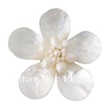 New Arriver Shell Flower Jewelry Daisy Delight Mother Of Pearl Natural Freshwater Pearl Pin Brooch Top Quality 4-25mm Free Ship 2024 - buy cheap