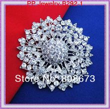 Venda quente Retail!! Banhado A Prata Do Vintage Pins Broches de Cristal Grande Broche de Casamento de Luxo 2024 - compre barato