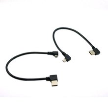 Кабель USB/Mini USB для зарядки и передачи данных, угловой разъем под углом 90 градусов, 20 см, 0,2 м, короткий кабель mini usb 2024 - купить недорого