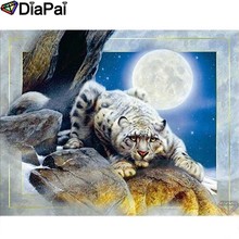 DIAPAI Алмазная картина 5D DIY 100% полностью квадратная/круглая дрель "животное тигр Луна" Алмазная вышивка крестиком 3D декор A22700 2024 - купить недорого