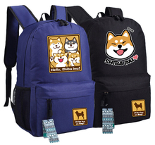 Mochila cutie's corgi dog shiba inu, bolsa de lona para escola presente natal 2024 - compre barato