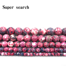 Natural White Gray Rose red stones Round Loose Beads 15" Strand 4 6 8 10 12MM Pick Size For Jewelry diy Bracelet Woman 2024 - buy cheap