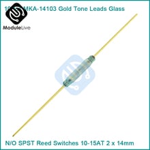 Interruptores de caña de cristal N/O SPST, MKA-14103, color dorado, 10-15AT, 2x14mm, 10 Uds. 2024 - compra barato