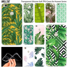 Folhas tropicais Palmas Árvore Capa de Silicone Macio para Huawei NOVA 3 3i 4 Honra 7A Pro 6 7 S X 7X8X8 9 10 Lite Jogar Vista Tampa 20 2024 - compre barato