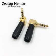 2Pcs 90 Degree Right Angle 3.5mm 4 Pole Plug  3.5 Stereo Male Audio Jack for DIY Repair Earphone Headphone Solder Connector 2024 - buy cheap