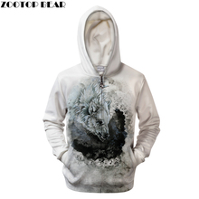 Print Hoodies 3D Wolf Sweatshirts Men Zip Hoody Harajuku Tracksuit Zipper Pullover Streatwear Hoodie 6XL Drop ship ZOOTOP BEAR 2024 - buy cheap