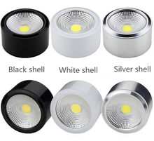 Luz LED descendente montada en superficie COB, 7W, con carcasa blanca/negra/plateada, Color blanco frío y cálido, 85-265V, envío gratis 2024 - compra barato
