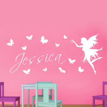 Personalized name fairy with Butterflies Vinyl Wall Decal Stickers , baby girl name stickers fairy Free shipping 2024 - buy cheap