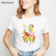 Cockatiel family bird Print T shirt women Summer tops Funny tshirt femme harajuku Kawaii shirt female tumble tops tee t-shirt 2024 - buy cheap