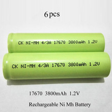 SORVESS-batería recargable para equipo médico, pila de 1,2 v, 17670, 4/3A, Ni-Mh, 7/5A, 3800mAh, NiMh, 6 uds./12 Uds. 2024 - compra barato