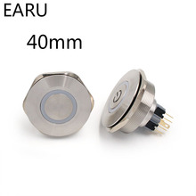 40mm Stainless Steel Metal Push Button Switch Flat Round Momentary Power Ring Mark 6 Pin Car Switches Reset Latching Fixation 2024 - buy cheap