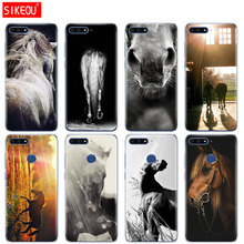 Silicone Cover Phone Case For Huawei Honor 7A PRO 7C Y5 Y6 Y7 Y9 2017 2018 Prime Sunset and horse 2024 - buy cheap