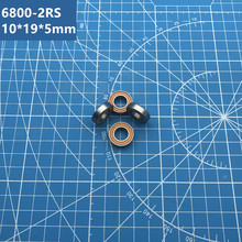 Free Shipping high quality 10pcs 6800-2RS (ORANGE) Bearing 10*19*5 mm Metric Thin Section 6800 2RS Bearings 61800 RS 6800RS 2024 - buy cheap