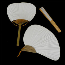 Abanico de bambú y papel blanco plegable, elegante, para fiestas de boda, 3 tamaños, 1 unidad 2024 - compra barato